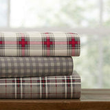 Pointehaven 180 GSM Luxury Cotton Printed Flannel Duvet Set - Button Closure 100% Cotton Double Brushed Flannel Derby Printed Duvet Set with Tie-Backs All Season King/Cal King Pointehaven