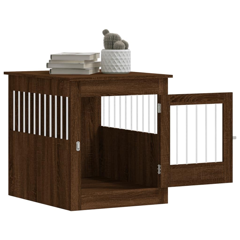 GOLINPEILO Dog Crate Furniture, Modern Dogs Kennel Indoor, Dog House Indoor, Puppy Cage Indoor Dog House, Brown Oak 25.4"x31.5"x28" Engineered Wood,-775 GOLINPEILO