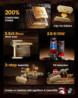 AlgoLaser 3W Mini Laser Engraver Machine - Small Laser Engraver for Beginner & DIY,8000mm/min High Speed & 150x150mm Work Area & Tilt Detection,Portable Laser Engraving for Wood, Leather, Plastic AlgoLaser