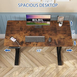 bilbil Height Adjustable Electric Standing Desk, 48 x 24 Inches Sit Stand up for Work Office Home, Ergonomic Rising Computer Table with Memory Preset with Splice Desktop (Rustic Brown) bilbil