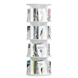 Nidouillet Rotating Bookshelf, Revolving Bookcase 360 Display Round Bookshelf Narrow Swivel Corner Book Shelf Standing Bookcase for Adult Bedroom, Living Room (White, 4 Tier-15.7" W) Nidouillet
