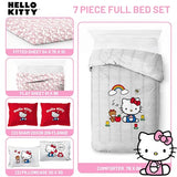 Jay Franco Sanrio Hello Kitty Full Size Comforter Set - 7 Piece Red & Grey Bedding Includes Sheet Set & Pillow Covers - Super Soft Cozy Kawaii Bedding Jay Franco