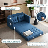 VINGLI Upgraded Loveseat Sleeper, 53.5" W 80" L Convertible Sofa Bed Couch Futon Couches for Living Room, Folding Couch Bed for Small Spaces, Foldable Floor Gaming Sofa Bed for Basement, Navy Blue VINGLI