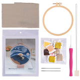 Abillyn Punch Needle Embroidery Starter Kit for Beginner, Punch Needle Fabric with Starry Sky Pattern, Embroidery Hoops and Embroidery Pen (Starry Sky) Abillyn