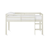 DHP Milton Twin Loft Bed, White, Traditional Small Space Junior Size, Horizontal Paneling, Sturdy Wood Construction DHP