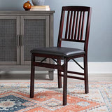 Linon Darwin Mission Back Folding Chair in a Set of Two, Espresso Linon