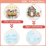 Kigley 5 Sets Embroidery Starter Kit for Adults Plant Lover Gifts for Women Beginners Flower Embroidery Shop Pattern Cross Stitch Set Flower Needlepoint Kits