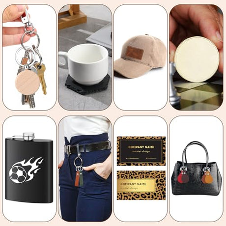 Tondiamo 137 Pcs Laser Material Explore Kit Laser Cutting Materials Engraving Material Accessories Including Acrylic, Wood, Metal, PU Leather, Fabric, Rock, Rubber Materials for Laser Cutter Engraver Tondiamo