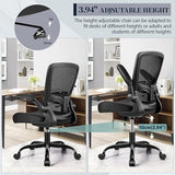 FelixKing Office Chair - Ergonomic Desk Chair with Adjustable Height, 360° Swivel, Flip-up Armrests, Flexible Tilt, Comfy Breathable Cushion and Fabric, Lumbar Support, for Home Conference Room Office