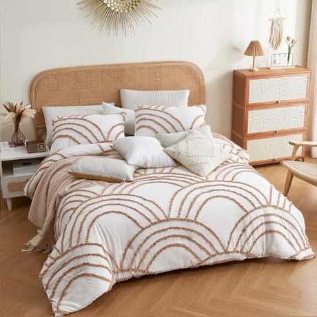 ENJOHOS Twin/Twin XL Boho Bedding Comforter Set - 2 Piece Tufted Rainbow Comforter for College Girls, Lightweight Soft Microfiber Comforter for All Season ENJOHOS