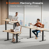 Huuger Dual Motor Electric Standing Desk Frame, Sit Stand up Desk Leg for 47.2” to 86.6” Desktop, Computer Desk Leg with Cable Tray, 3 Memory Height Presets, 2 Hooks, Black Frame Only Huuger