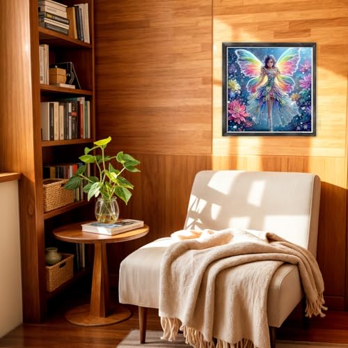 DOMROM Diamond Painting Kits, Fairy 5D Diamond Art Kits,Gem Art Painting with Diamonds Dots, Arts and Crafts for Beginners Adult Gift Wall Decor 12 x 12inch DOMROM