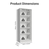 Madesa Pantry Storage Cabinet Armoire Closet with 2 Doors and 5 Utility Shelves 23" L Inch Wooden Organization Unit for Bedroom, Office, Laundry Room, Kitchen, and Garage (White) Madesa