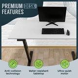 TechOrbits Electric Standing Desk Frame 60 x 24 Inch Tabletop - Motorized Workstation Two Leg Stand Up Desk with Memory Settings and Telescopic Sit Stand Height Adjustment (Black Frame/Wood BrownTop) TechOrbits