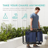 Best Choice Products Set of 2 Adjustable Steel Mesh Zero Gravity Lounge Chair Recliners w/Pillows and Cup Holder Trays - Navy Blue