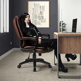 OFIKA Home Office Chair, 400LBS Big and Tall Chair Heavy Duty Design, Ergonomic High Back Cushion Lumbar Back Support, Computer Desk Chair, Adjustable Executive Leather Chair with Armrest OFIKA