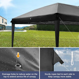 Outvita 10x20ft Pop Up Canopy Tent, Outdoor Instant Shelter Folding Canopy with 6 Side Walls and Carry Bag for Commercial Events, Party, Backyard BBQ, Camping Black Outvita