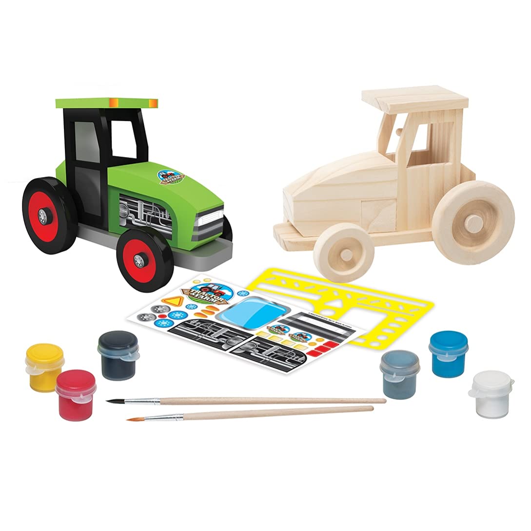 Works of Ahhh... Craft Set - Farm Tractor Premium Wood Paint Kit Works of Ahhh...