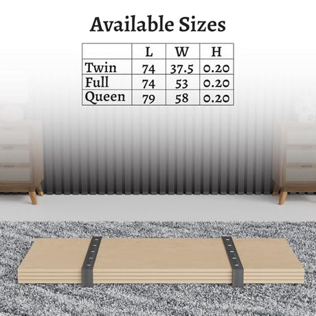 Treaton, Folding Bunkie Board – Low-Profile 79″ x 58″ Mattress Support Platform for Daybeds, Bunk Beds, Futons & Metal/Wood Frames – Prevents Sagging, Easy to Install & Store Treaton
