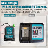 JJXNDO DC18RC 18 Volt Lithium Battery Charger Replacement for Makita 18V Lithium-Ion Battery BL1850 BL1840B BL1820 BL1815 BL1860 BL1430 BL1450 BL1830 Mini Compact Charger(Not for 14.4V) JJXNDO