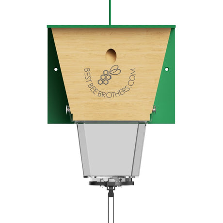 Best Bee Brothers Ultimate Pro Carpenter Bee Trap for Outside with Extra-Large, Clear External Bee Vault & Spring-Loaded Door, 4.2” D x 5.8” W x 7.5” H Best Bee Brothers