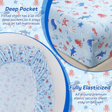 ChicView Full Sheet Set Kids,4 Pieces Breathable Soft Microfiber Bedsheets for Child Boys Girls, Anti Pilling Deep Pockets Easy Care Bed Sheets, Ocean Animals ChicView