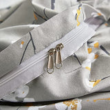UOZZI BEDDING Gray Twin Size Duvet Cover Set with 2 Pillow Shams-Gray Branch Style 800 TC Zipper Closure 4 Corner Ties Adult Men Women Style Dots Floral White Tree Style Reversible Design UOZZI BEDDING