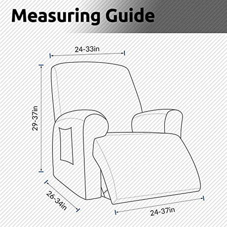 KEKUOU Recliner Chair Covers Lazy Boy Recliner Covers Stretch Couch Cover Slipcovers 1 Piece Furniture Protector with Elastic Bottom (Recliner, Dark Red) KEKUOU