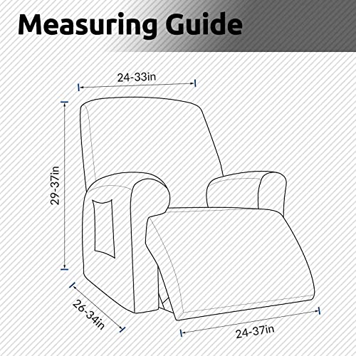 KEKUOU Recliner Chair Covers Lazy Boy Recliner Covers Stretch Couch Cover Slipcovers 1 Piece Furniture Protector with Elastic Bottom for Dog,Kids.(Recliner, Greyish Green)