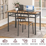 CABIHOME Dining Table Set for 4, Kitchen Table Set with 4 Chairs, Rectangular Dining Table Set for 4, Kitchen Table Set for Apartment, Small Space, Dining Room, Retro Brown CABIHOME