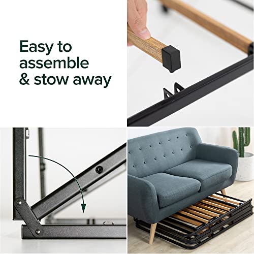 Zinus Essential SmartBase Metal Bed Frame with Sustainable Bamboo Slats - No Box Spring Required, Easy Assembly, Full Size - WoodArtSupply