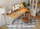 FEZIBO Standing Desk, 55 × 24 Inches Electric Height Adjustable, Sit and Stand Up, Computer Office Desk with Splice Board, Light Rustic FEZIBO