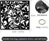 12＋4PCS KEIBIKEIDI Hanging Room Divider Screens Made of Environmentally PVC, Simple and Modern Black Hanging Panel Screen for Decoration Home, Livingroom,Bedroom, Kitchen, Dining Room,Hotel and Bar KEIBIKEIDI