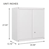 LUCYPAL Metal Wall Storage Cabinet with Shelves,Garage Wall Mounted Steel Storage Cabinet with Locking Doors for Garage,Home,Office,Kitchen,White LUCYPAL