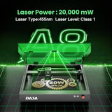 DAJA A8 20W Diode Desktop Laser Engraver Machine with Air Assist Smart 16MP Cameras, 600mm/s Speed Beginner-friendly Class 1 Safety Laser Engraver for Wood and Metal, Acrylic, DAJA