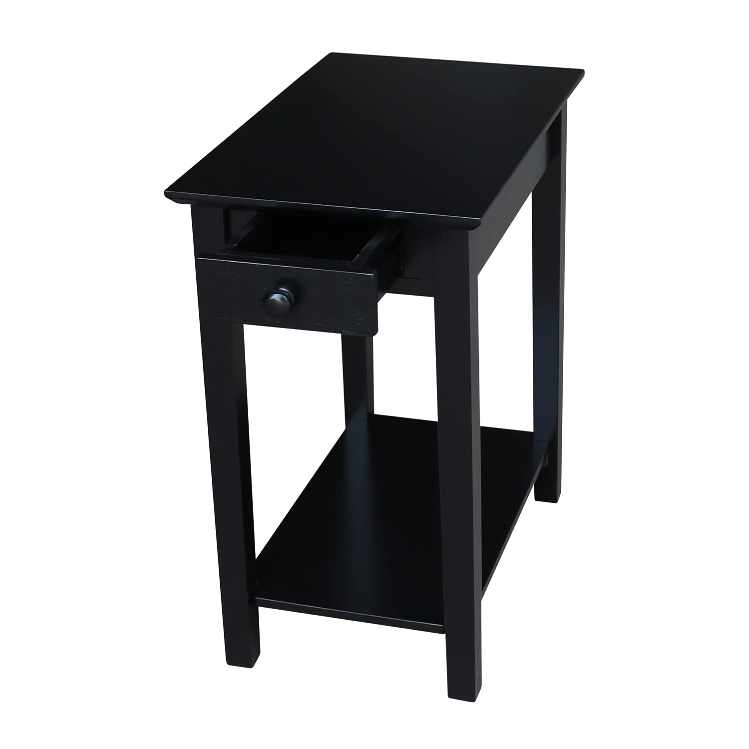 IC International Concepts International Concepts Narrow End Table, Black - WoodArtSupply