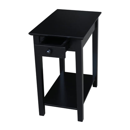 IC International Concepts International Concepts Narrow End Table, Black - WoodArtSupply