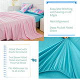 RYNGHIPY Mermaid Twin Girls Bedding Set, Colorful Rainbow Kids Girls Comforter Set with Sheets Soft and Lightweight, 6 Pieces Teen Girls Bed in a Bag RYNGHIPY