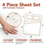 TEXAS LINEN CO. Luxury Egyptian Cotton King Size Sheet Set - 600 Thread Count 4 PC Deep Pocket Fitted and Flat Sheets, Soft, Cooling Extra Long Staple Hotel-Quality Bedding with Sateen Weave - White TEXAS LINEN CO.