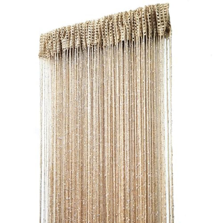 ave split Decorative Door String Curtain Wall Panel Fringe Window Room Divider Blind Divider Tassel Screen Home 100x200centimeter (Champagne18) ave split