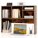 Tangkula Desktop Bookshelf, Countertop Storage Hutch with 4 Shelves for Computer Desk, Desk 2-Tier Display Rack, Multipurpose Wood Desktop Hutch Storage Organizer for Dorm Office Home Tangkula