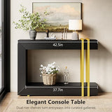 Einhomn 42.5" Console Table Behind Couch, 2-Tier Narrow Entryway Table with Storage, Wood Sofa Tables for Hallway/Entrance/Living Room/Foyer, Black Einhomn