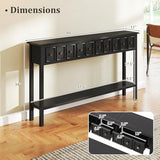 Giantex 60" Entryway Table, Long Narrow Console Table with 4 Drawers and Open Storage Shelf, Modern Slim Entry Tables, Farmhouse Wooden Sofa Tables with Anti-Tip Kit for Living Room, Hallway (Black) Giantex