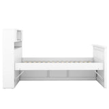 Modern Twin Size Captain Bed with Storage Headboard and 4 Drawers in White by XD Designs XD Designs