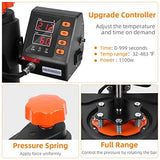 PIONEERWORKS Heat Press Machine 12 X 15 inch, 6 in 1 Shirt Printing Heat Transfer Machine 360° Swing Away, Digital Industrial-Quality Shirt Pressing Machine for Shirt, Hat, Mug, Plate, Orange PioneerWorks