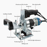 Mortise and Tenon Jig Tools for Woodworking Routers, Tenon Cutter, Mefape Manual Mortising Machine, Invisible Slotting Machine Jig Stand, 3-Axis Guide Rail for Adjust Trimming Length and Width Mefape