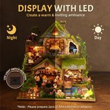 LogicTwist DIY Miniature House Kit with LED Lights, Forest Adventure Wooden Mini House Building Kit for Adults & Teens, Creative Crafts for Women, Friends & Hobbyists