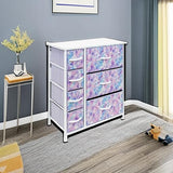 Sorbus Kids Dresser with 7 Drawers - Storage Chest Organizer Unit with Steel Frame, Wood Top & Handles, Tie-dye Fabric Bins for Clothes - Wide Furniture for Bedroom Hallway Kids Room Nursery & Closet Sorbus