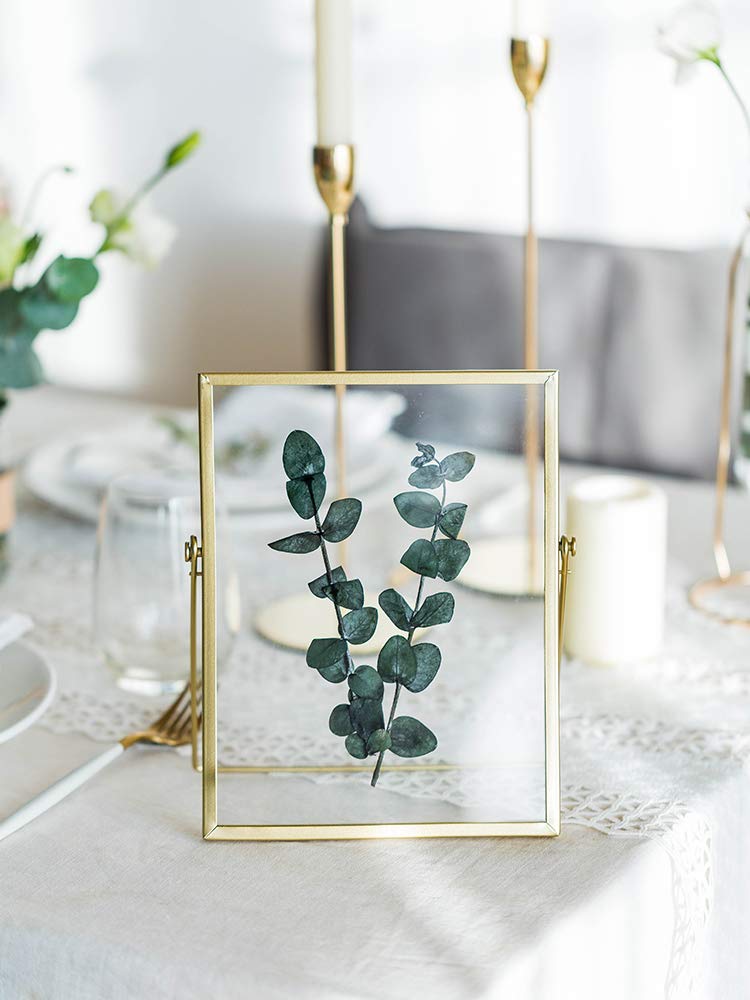 AceList Set of 3 Glass Photo Frame Collection Simple Metal Geometric Picture Frame with Glass Cover Includes 4 x 4, 4 x 6, 5 x 7 AceList