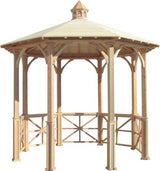 SamsGazebos 10' Octagon English Cottage Garden Gazebo with Cupola, Adjustable for an Uneven Patio, Made in USA SamsGazebos